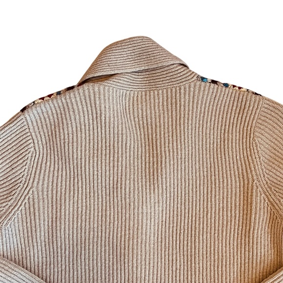 Ralph Lauren Sz S Vintage 1996 Crochet Patchwork Lambswool Cardigan Sweater - Picture 6 of 13